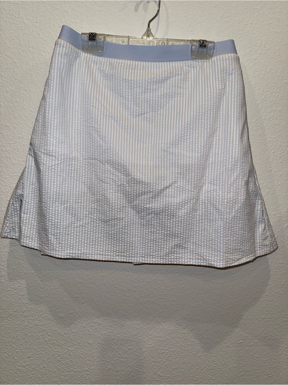 RLX Ralph Lauren White A-Line Skirt with Light Blue Waistband